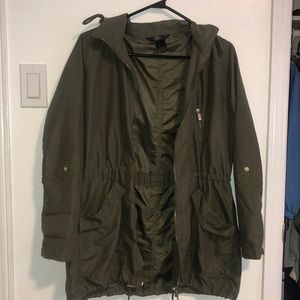Brand new army green jacket with waist belt